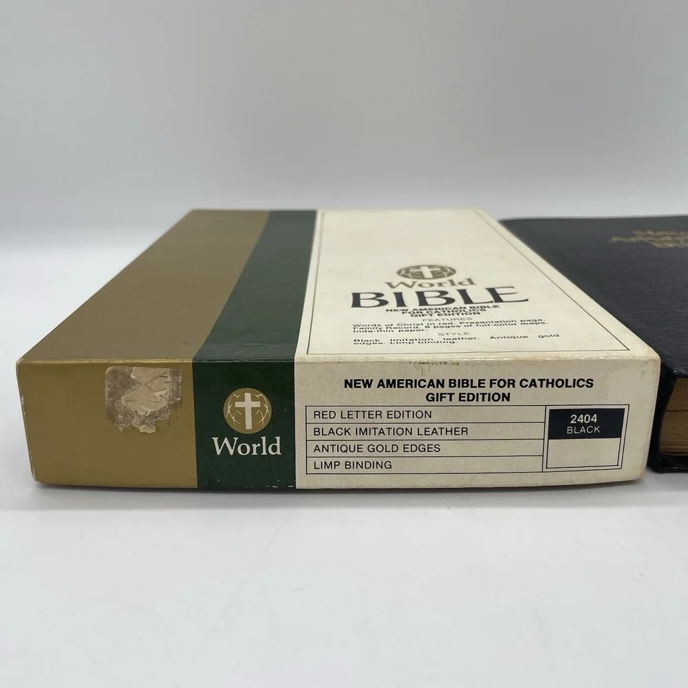 NIB Vintage‎ World Bible NEW AMERICAN NAB Catholic 2404 Red Letter Index Tabs